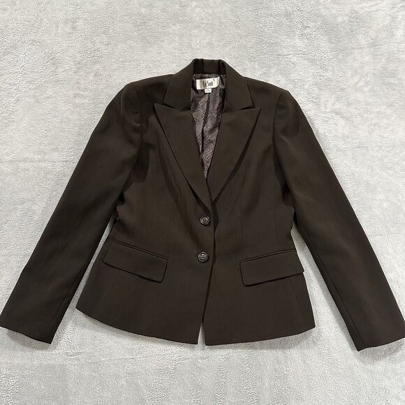 Le‎ Suit Vintage 2 Button Blazer Women 6 Brown Pockets Formal - Picture 1 of 10